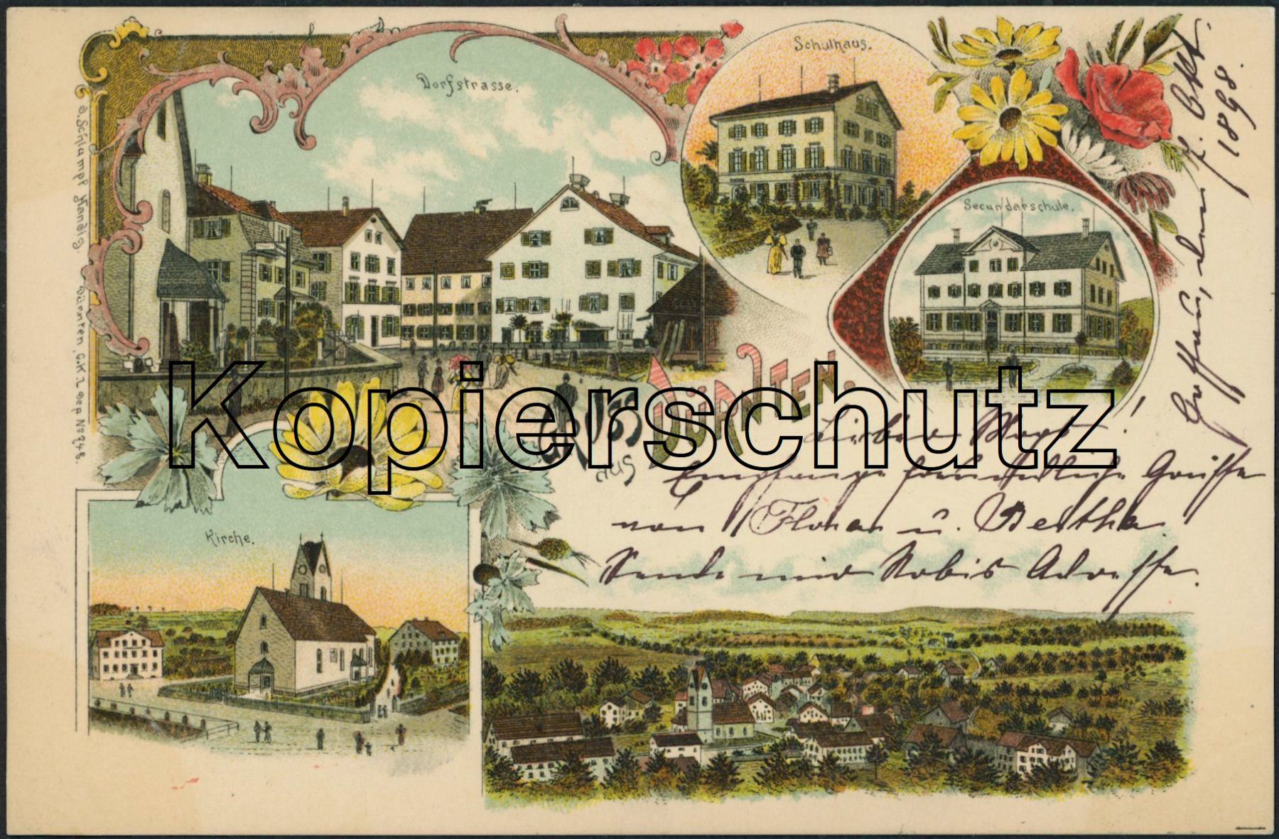 Ansichtskarten: ZH Dürnten - Litho – Gebraucht aus Schindellegi von dolpitz