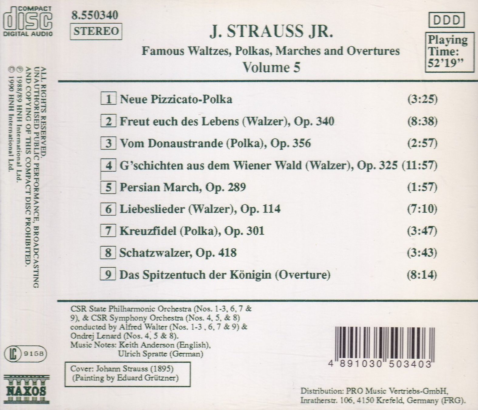 CDs: CD ab Fr. 1.--, J. Strauss Jr - Volume 5 – Gebraucht aus Lausen von Mondeo10628 1