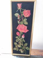 Bouquet de roses sur tissu (tableau)
