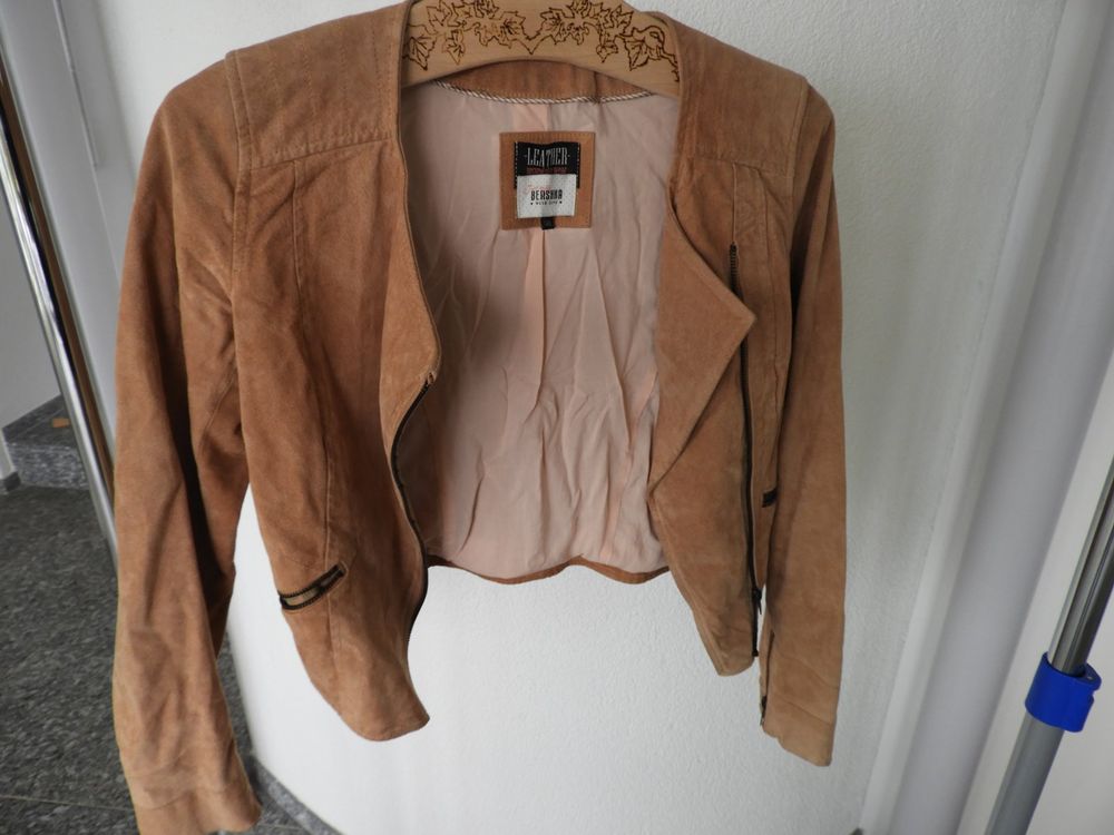 Damen Übergangsjacke Aus Kunstwildleder - Oversized Bomberjacke Mit Fleece-Futter Für Herbst & Winter