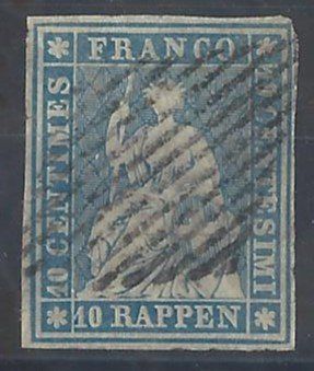 Tutti i francobolli: tz105/STRUBEL No 23 A SIGNÉ ,   oblitéré . – Usato da Fleurier venduto da chrisssssss