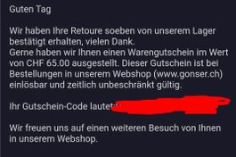 GONSER Gutschein CHF 65.– für CHF 40.–