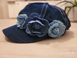 Jeans Cap mit Blumen