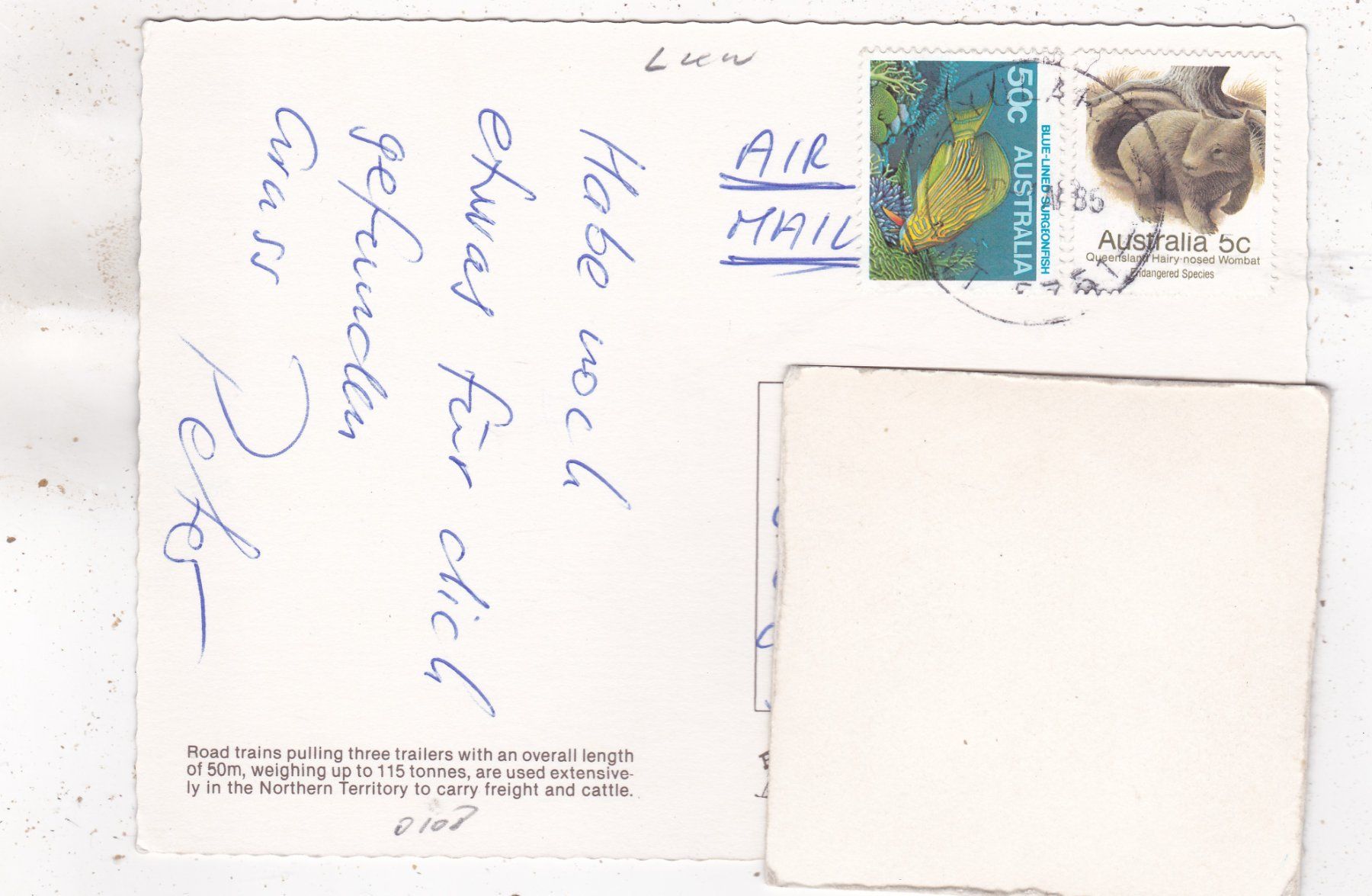Cartoline postali: Australien Road Trains 1985 – Usato da Herisau venduto da Lisegrat2008 1