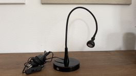 Tischleuchte schwarz mit flexiblem Arm