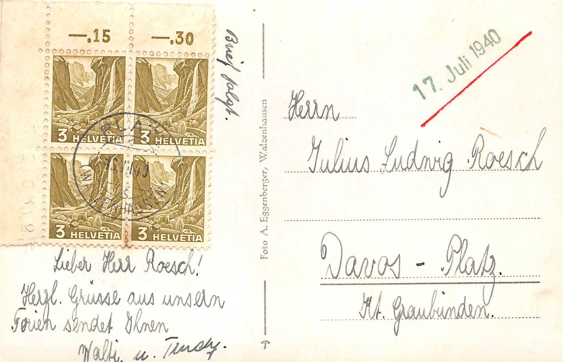 Ansichtskarten: Walzenhausen – Gebraucht aus Ottikon b.Kemptth. von Neptun1974 1