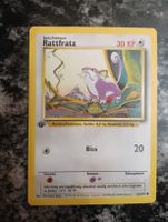 Pokémon Karte Rattfratz 1. Edition Basis Set 