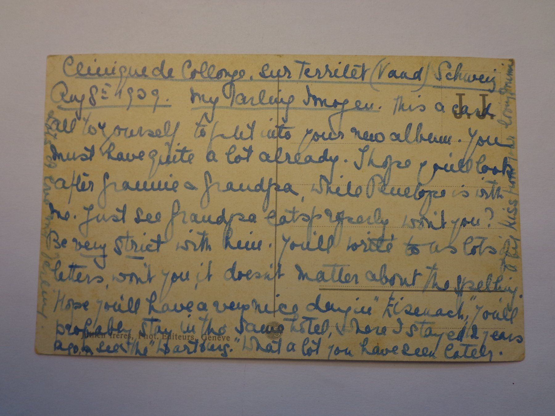 Ansichtskarten: Antike Postkarte Ansichtskarte Chàteau de Chillom 1909 – Gebraucht aus Andeer von Baerenburger 1