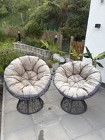 2x Sessel Rattan/Geflecht mit Polster - Gemütlich