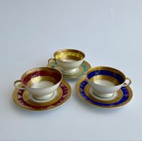 Porcelaine D.W. Karlsbader, tasses à café vintage, set de 3