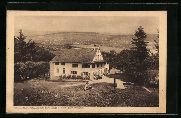 Cartoline postali: Uetliberg-Baldern, Gasthaus mit Blick au – Usato da Berlin venduto da bartko-reher