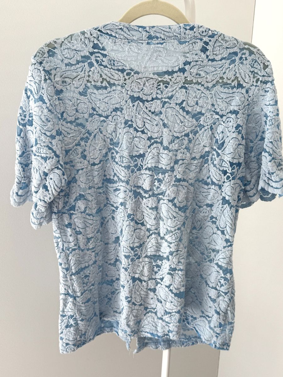 Camicette: Vintage Spitzenbluse blau – Usato da Zürich venduto da di_archive 2