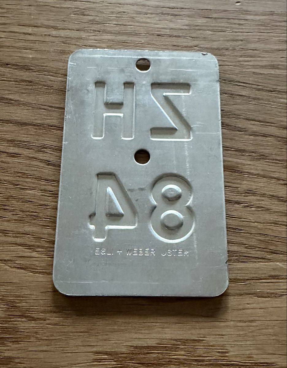 Insegne: Fahrrad Nummernschild – Usato da Kloten venduto da silvaplana19 1
