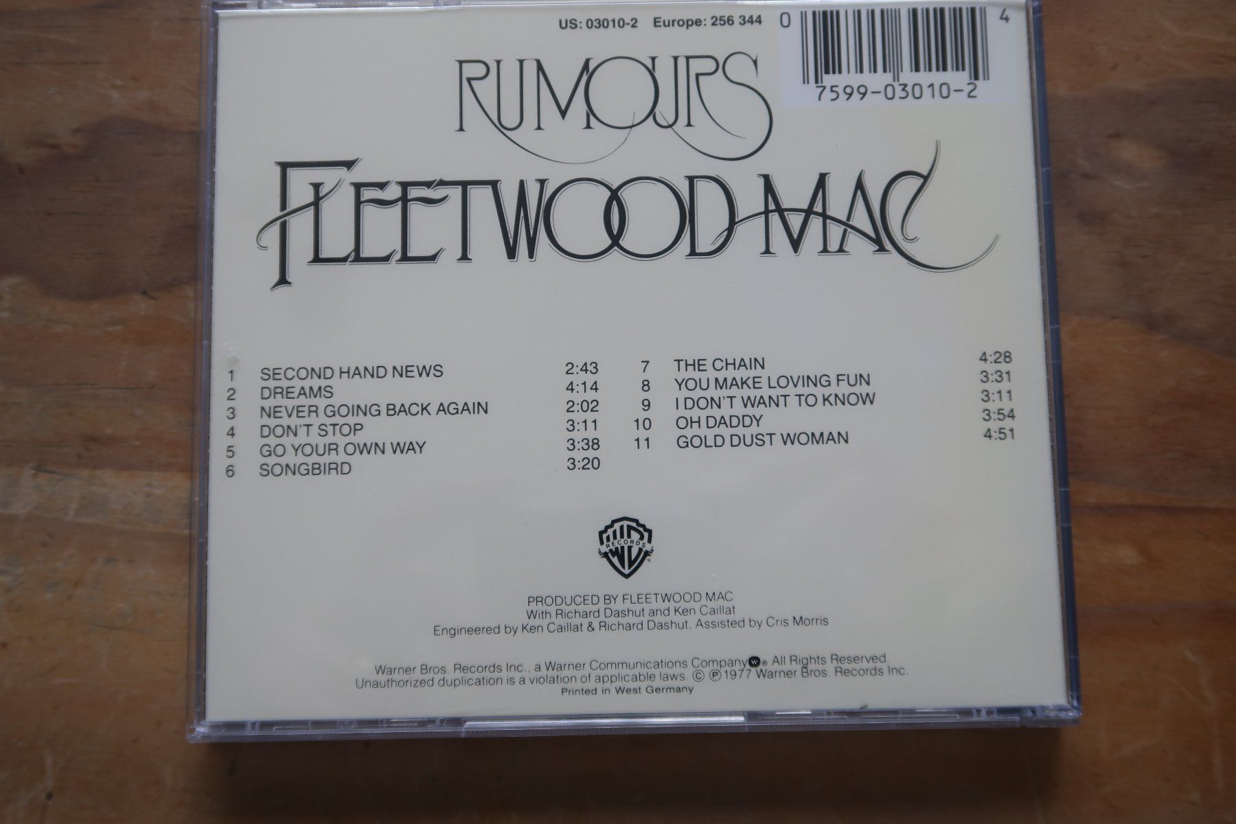 CDs: FLEETWOOD MAC - RUMOURS - mit DON'T STOP - CD – Gebraucht aus Basel von Patiscat 1
