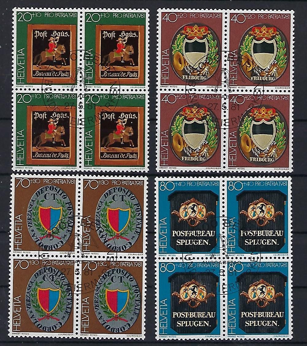 Tutti i francobolli: 1981  Pro Patria Viererblocks ET.  15368 – Usato da Lunden venduto da Animus999