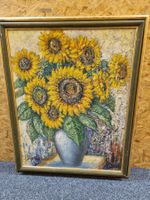 Ölgemälde mit Sonnenblumen Gross mit Signatur
