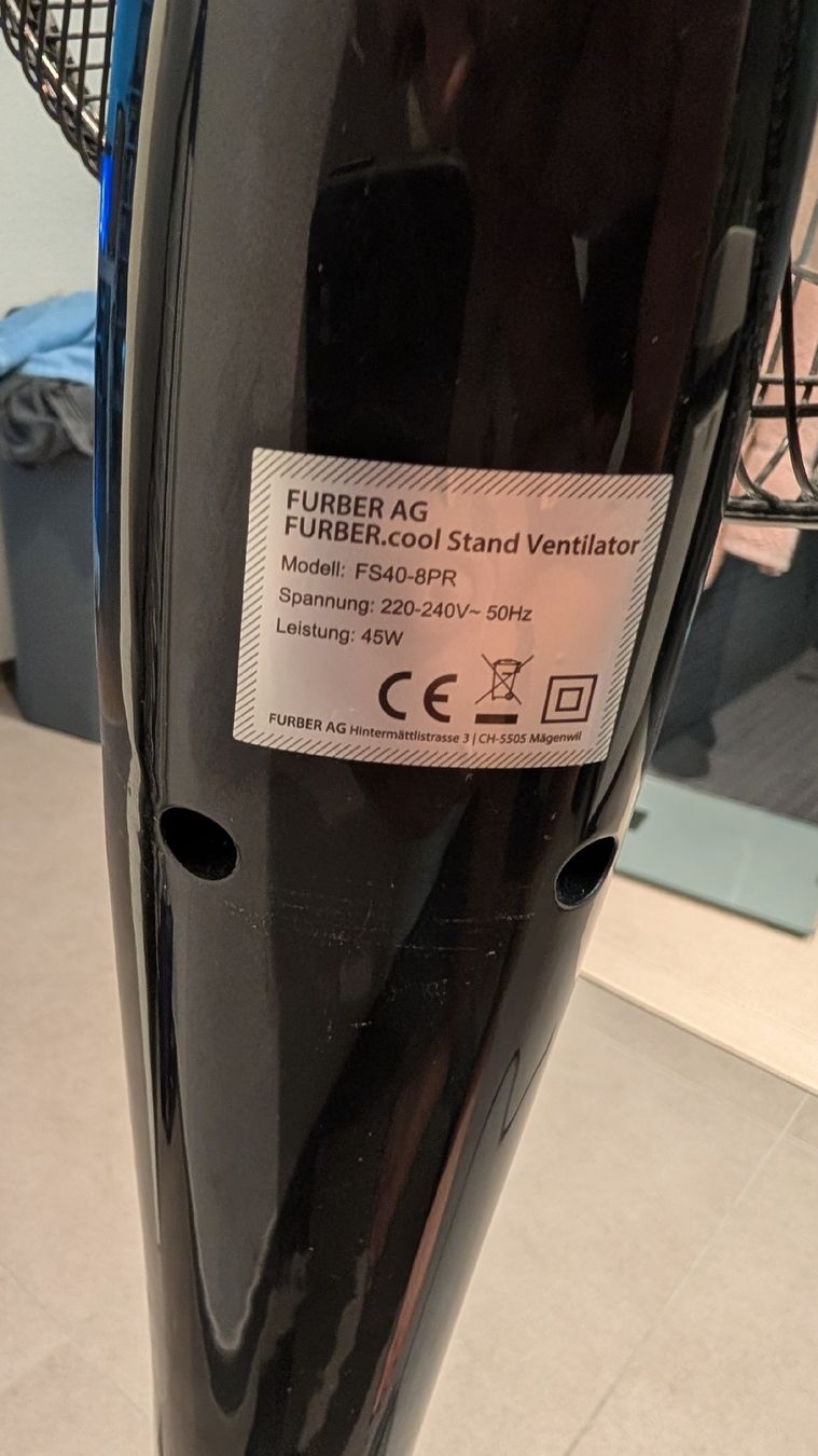 Ventilatori: FURBER.cool Standventilator 40 cm Durchmesser 3 Stufen – Usato da Lenzburg venduto da QualityFirstShop 4