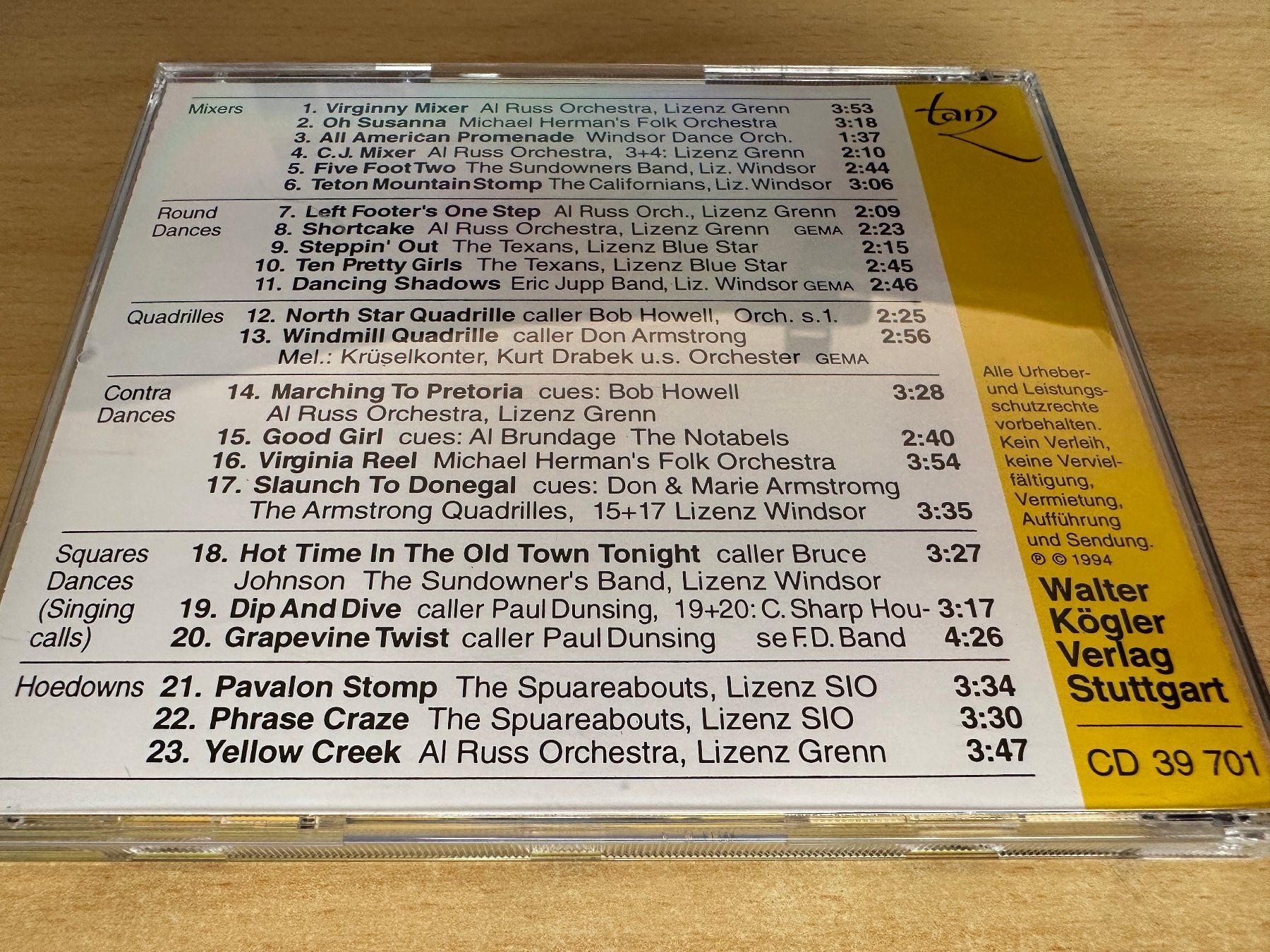 CD: Mixers, Square-, Contra-, Round Dances, Quadrilles – Usato da Rikon im Tösstal venduto da Alpenmutz 1