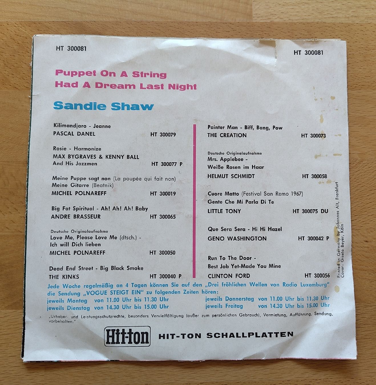 Dischi in vinile: Sandie Shaw - Puppet on a String 7" Vinyl Single 1967 – Usato da Bonaduz venduto da Gluehwuermchen44 1