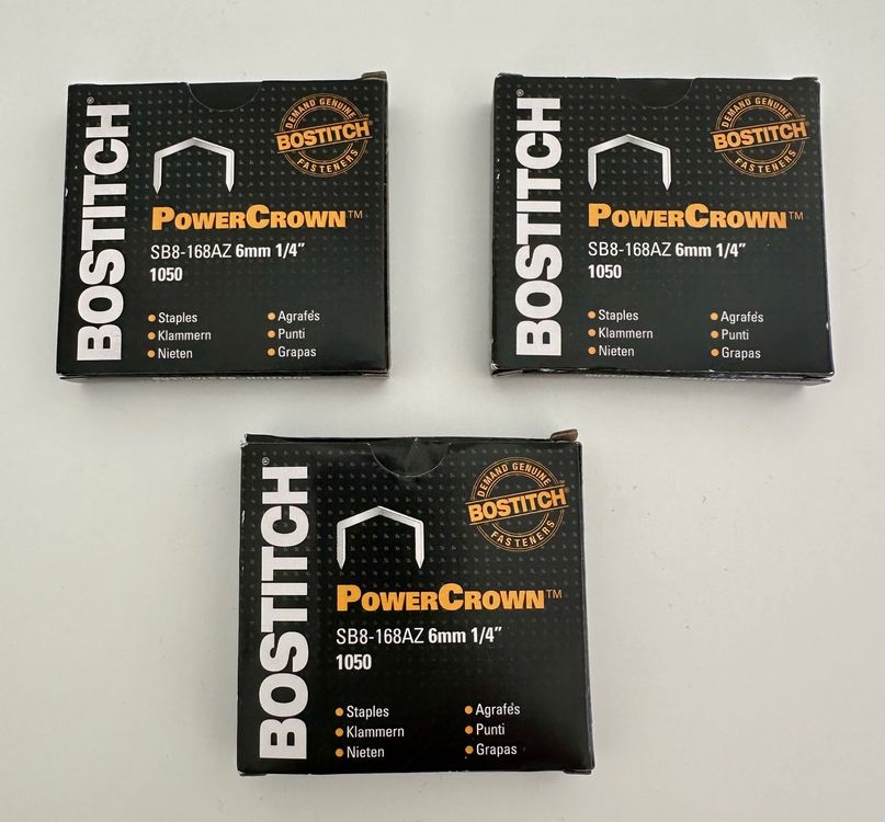 Bostitch STCR21151/4 PowerCrown Premium Heftklammern, 1,6 Cm Bein