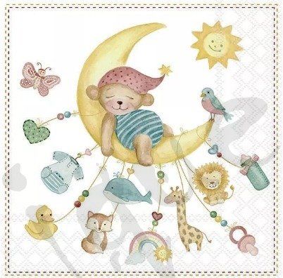 Tovaglioli: Serviette sleepy teddy bear (1655) 2Stk. – Nuovo (secondo la descrizione) da Schlatt TG venduto da kreativ-atelier