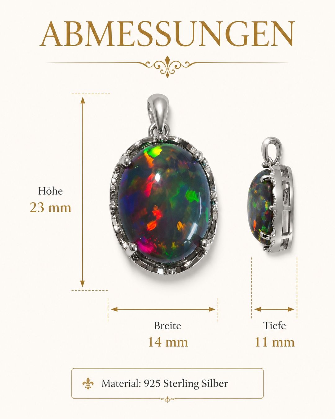 Ciondoli: Aurelith AAA Opalanhänger 925 ink. 925 Silberkette einmalig. – Nuovo e nell'imballaggio originale da Thayngen venduto da Legend85 1