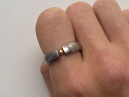 XENOX Solitär Ring Edelstahl Farbe Silber Gold