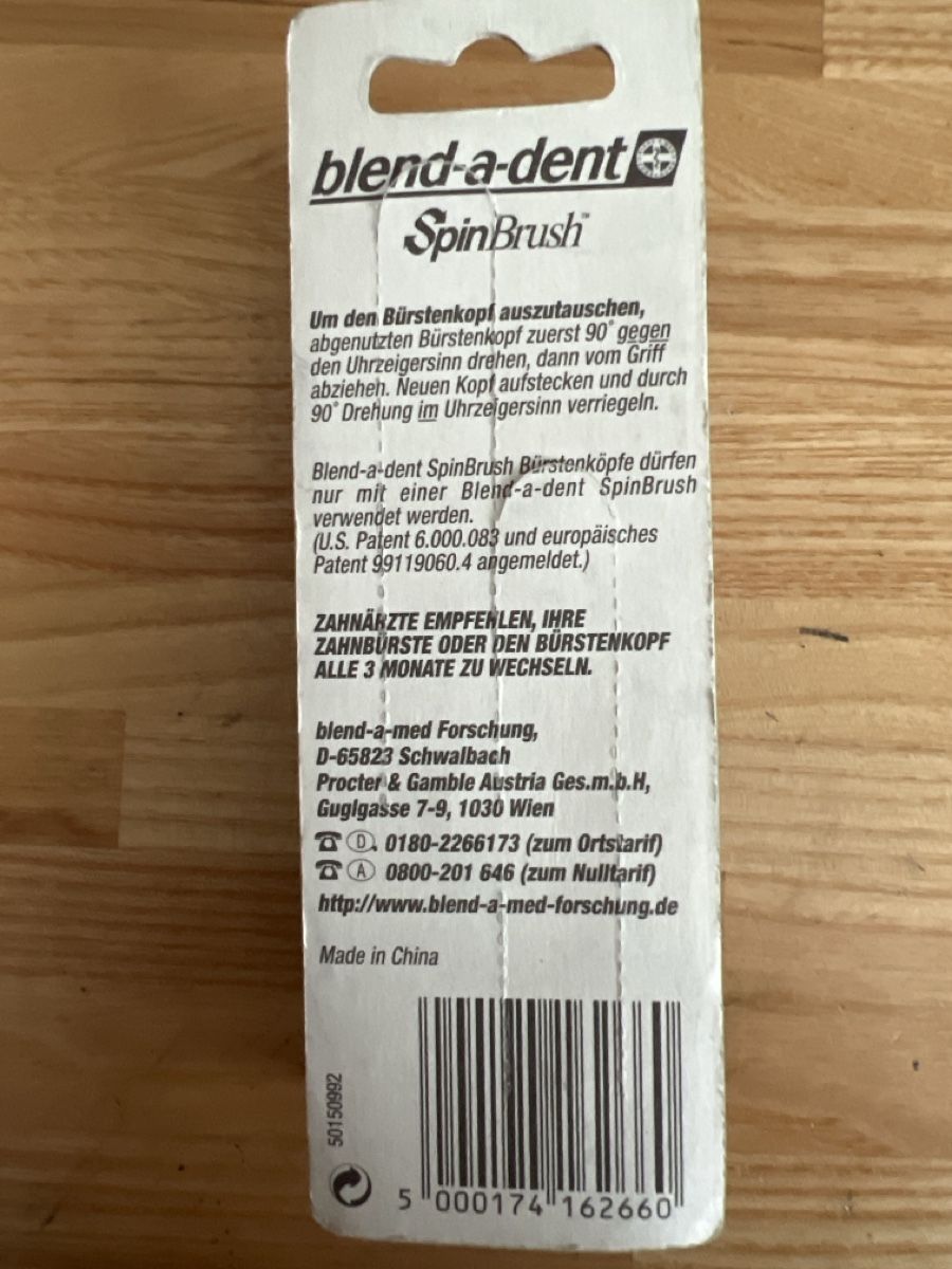 Altro per la casa: Blend-a-dent SpinBrush Ersatzbürstenköpfe, neu, 2 Stück – Nuovo e nell'imballaggio originale da Wettingen venduto da stern910 1
