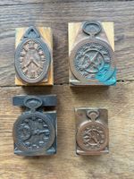 Alte viktorianische Taschenuhren Druckstempel, 4 Stk. Metal