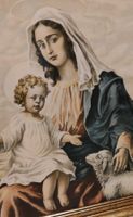 JOSEF STREYC Marienbild Gemälde Maria mit Kind Heiligenbild