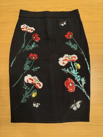 Elegant Floral Appliqué designer Skirt 