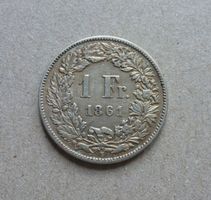 Schweiz ++ 1.- Franken 1861, gute Erhaltung