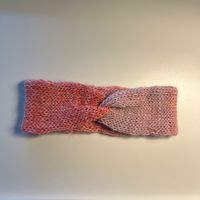 Kinder-Stirnband handgestrickt Rosa 23x7cm NEU