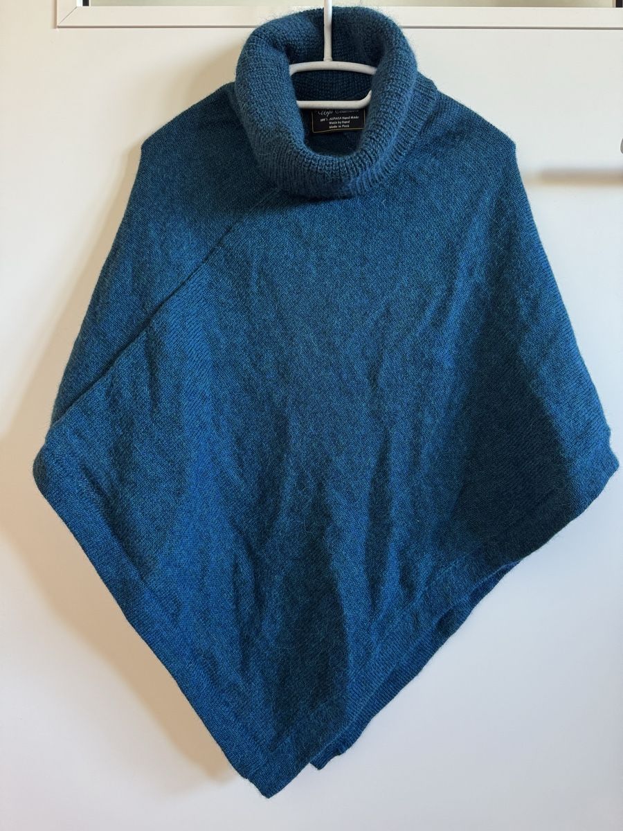 Maglioni & Felpe: Pull poncho 100% alpaca URPI, bleu pétrole, taille U – Nuovo (secondo la descrizione) da Morges venduto da sandy069
