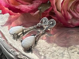 Vintage Ohrringe 925 Silber Perlmutter Tropfen 💗