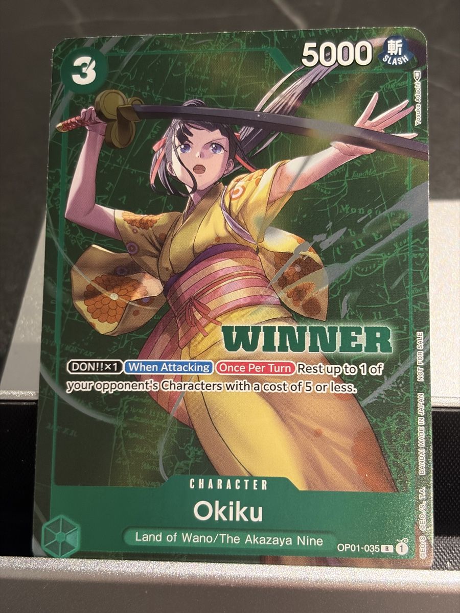 Bandai Carte collezionabili: One Piece OP01-035 Okiku Winner, Englisch – Nuovo (secondo la descrizione) da St. Gallen venduto da cambitcg