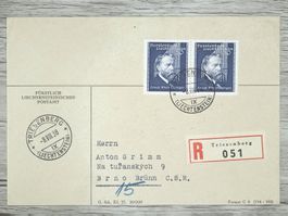 TR78 Enveloppe + Timbre Liechtenstein 1938