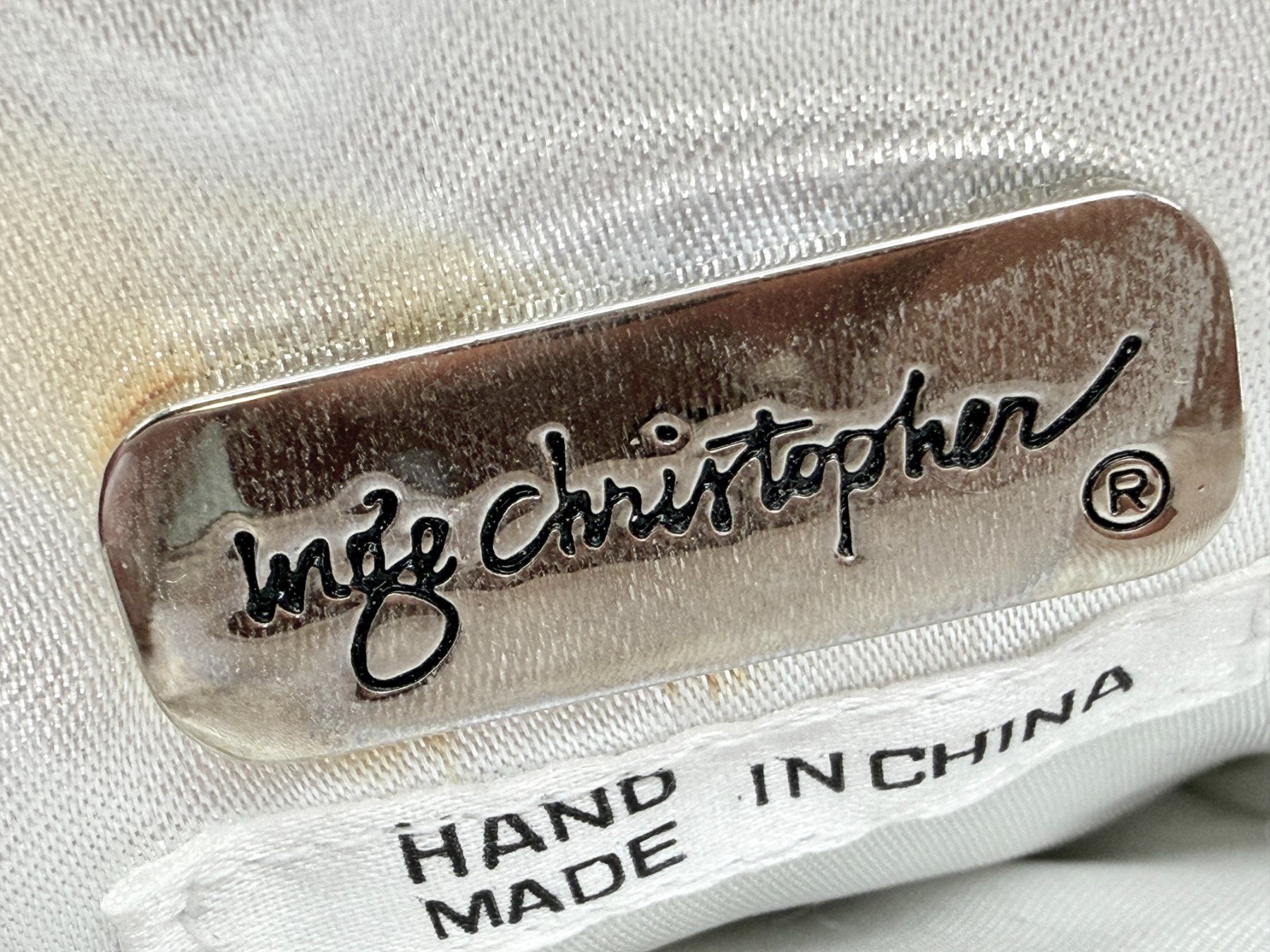 Borse da donna: Sac à main vintage Inge Christopher perlé argenté – Usato da Morges venduto da vintiques 1