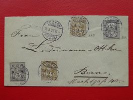 1897: 58B+59B (je 2x) Attraktiver Brief von LUZERN nach BERN