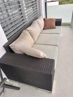 Gartensofa Rattan orginal dunkelbraun beige neuwertig