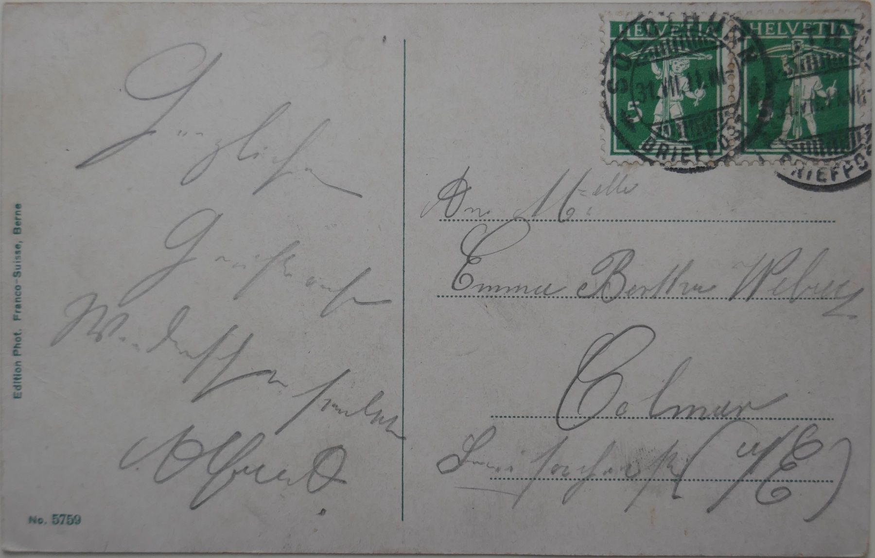 Cartoline postali: Postkarte 1911 Solothurn - Kreuzackerbrücke – Usato da Möhlin venduto da PHILABARTIS 1