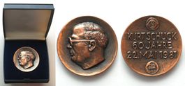 60 JAHRE Münzensammler in Speyer KURT SCHUCK Bronze unz