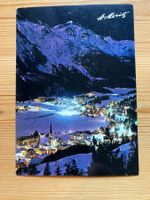 St. Moritz Dorf und Bad bei Nacht - AK 1981