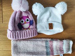 2 Mützen und Schal 1-2 Jahre