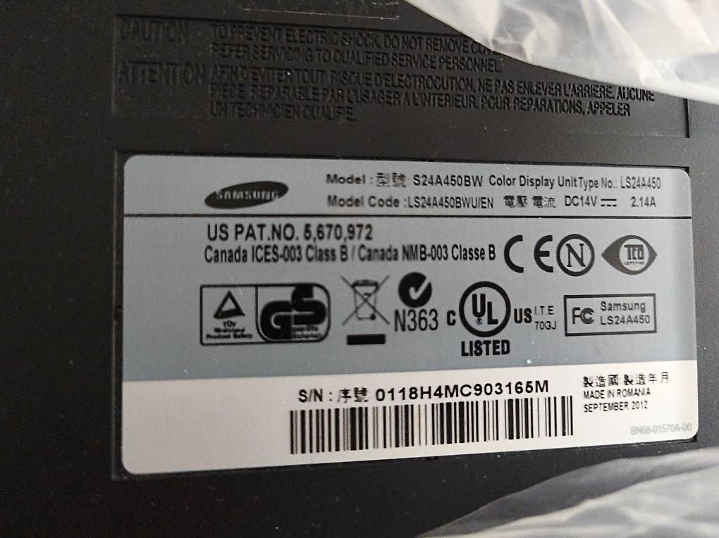Monitore: Samsung SyncMaster S24A450BW  24" Monitor – Gebraucht aus Zürich von inf_7x5l 1