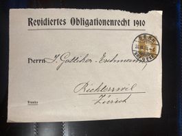 Schweiz 1911 Ganzsachenteil 2 Rp. Tellknabe rev.Obligationen