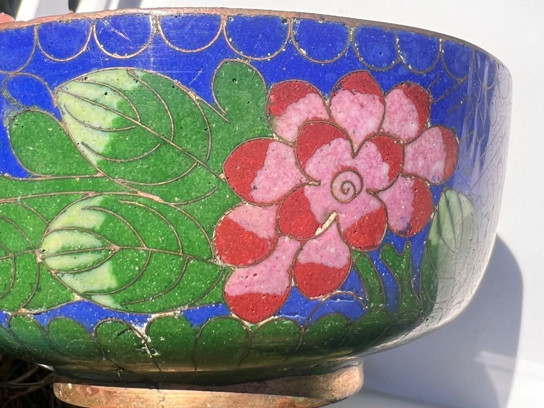 Ciotole: Antique brass enamel Chinese export bowls – Usato da Lausanne venduto da NYC67 9