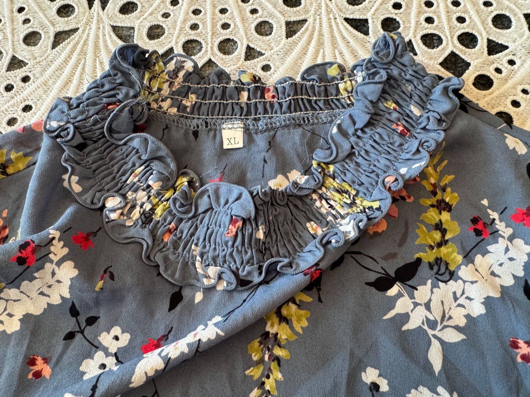 Camicette: Sommer Bluse Blumenmuster Gr M Blau – Usato da Frenkendorf venduto da Style365 8