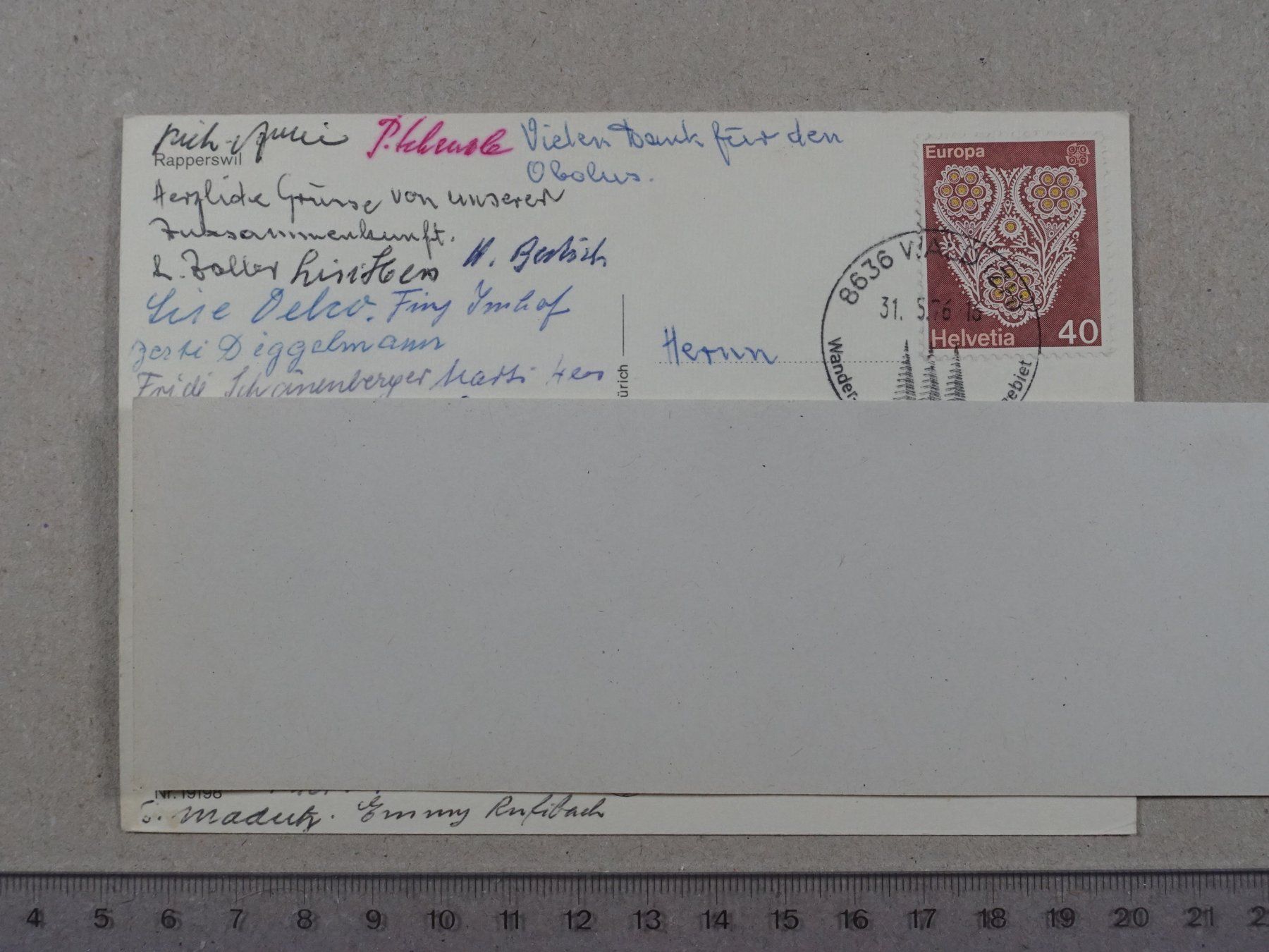 Cartoline postali: Rapperswil, 1976 – Usato da Lenzburg venduto da fh1 1