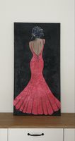 Acrylbild, Woman in red